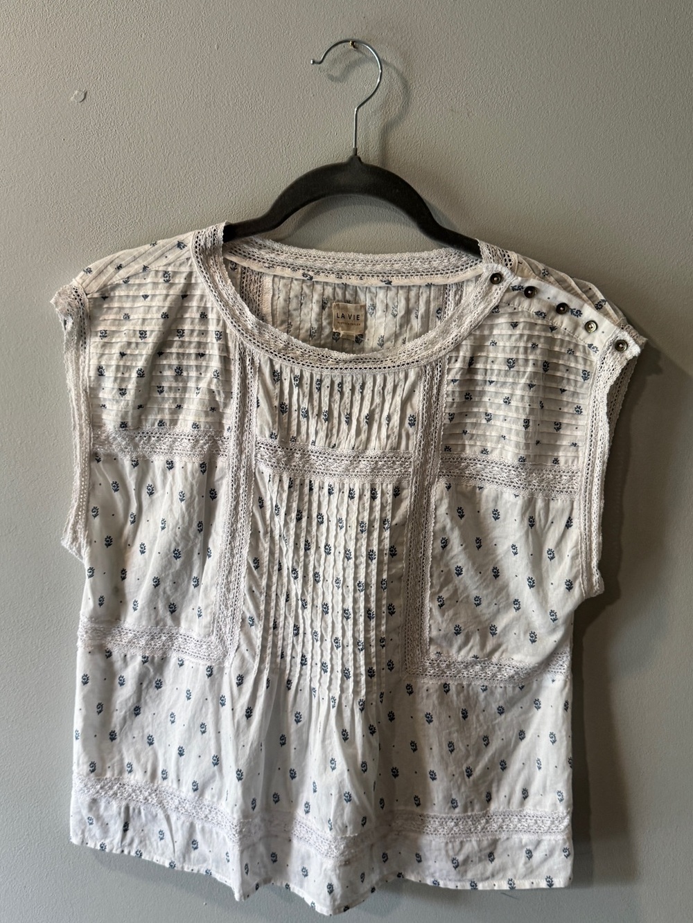 LA Rebecca Taylor Floral & Lace Sleeveless Blouse size M